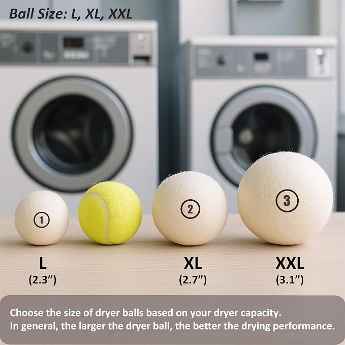 Sheep Wool Dryer Balls 12 Pack XL Premium Natural Fabric Softener, Reusable - Image 2