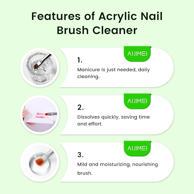 AIJIMEI Nail Brush Cleaner Gel Fast Cleaning Nail Brush Cleaner Easy To Use - Image 4