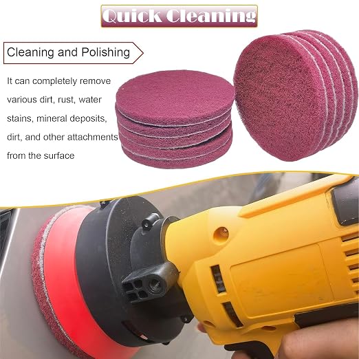 10 PCS 5 Inch 400 Grit Scrubber Scouring Pads Flocking Scuff Pads -Hoop and - Image 4