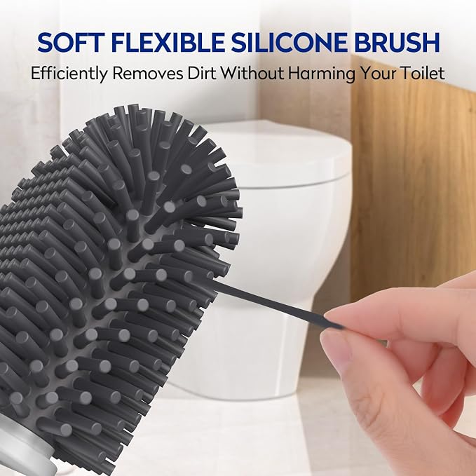 Dark Gray Toilet Bowl Cleaner Set - Image 3