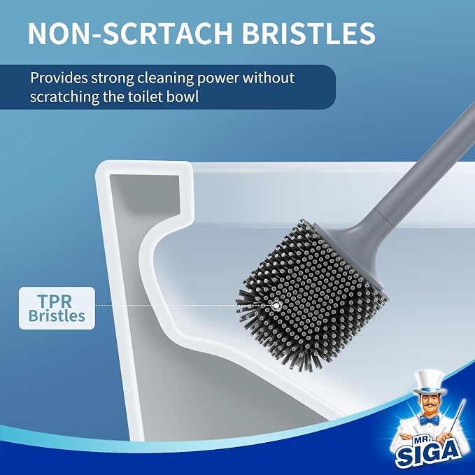 MR.SIGA Wall Mounted Toilet Brush and Holder Set - Image 3