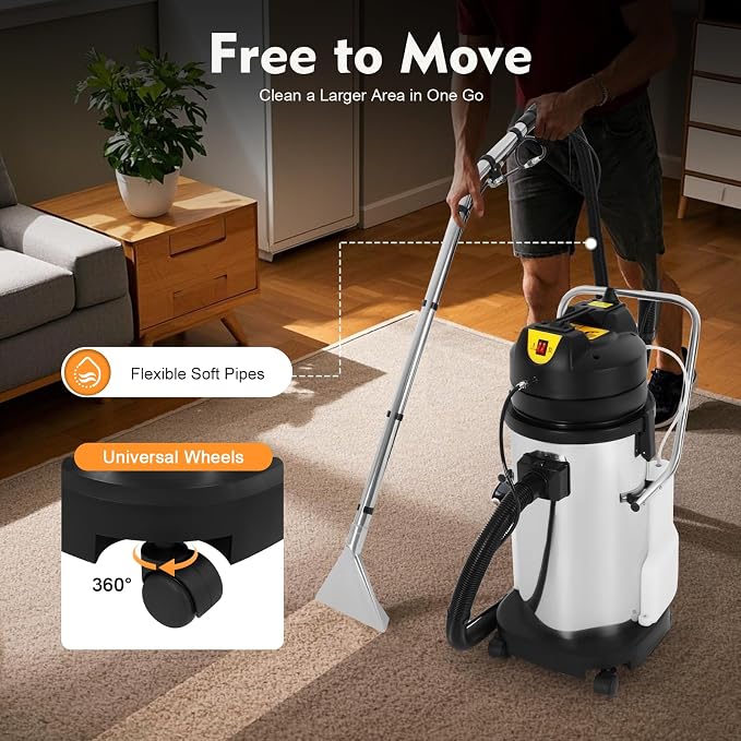 40L Commercial Carpet Cleaning Machine, 3 in 1 Carpet Spraying Floor Brush - Image 2