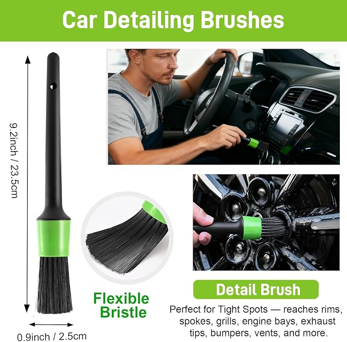 7PCS Car Wheel Brush Kit – XINDELL Rim & Tire Cleaning Brush Set, Scratch-Free - Image 7