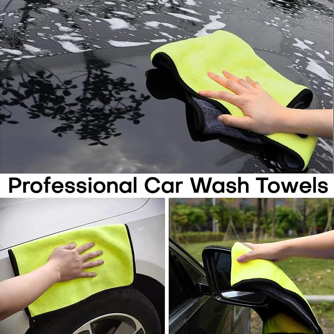 Hovom 3PCS Car Microfiber Towels, 23.62"×11.81" Lint-Free Microfiber Towels - Image 4