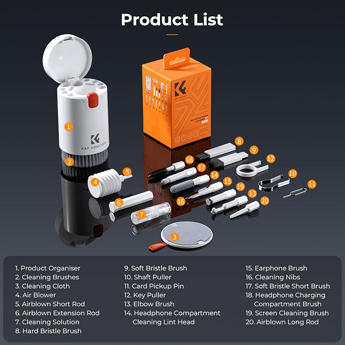 K&F CONCEPT 20-in-1 Keyboard Cleaning Kit Laptop Cleaner, - Image 8