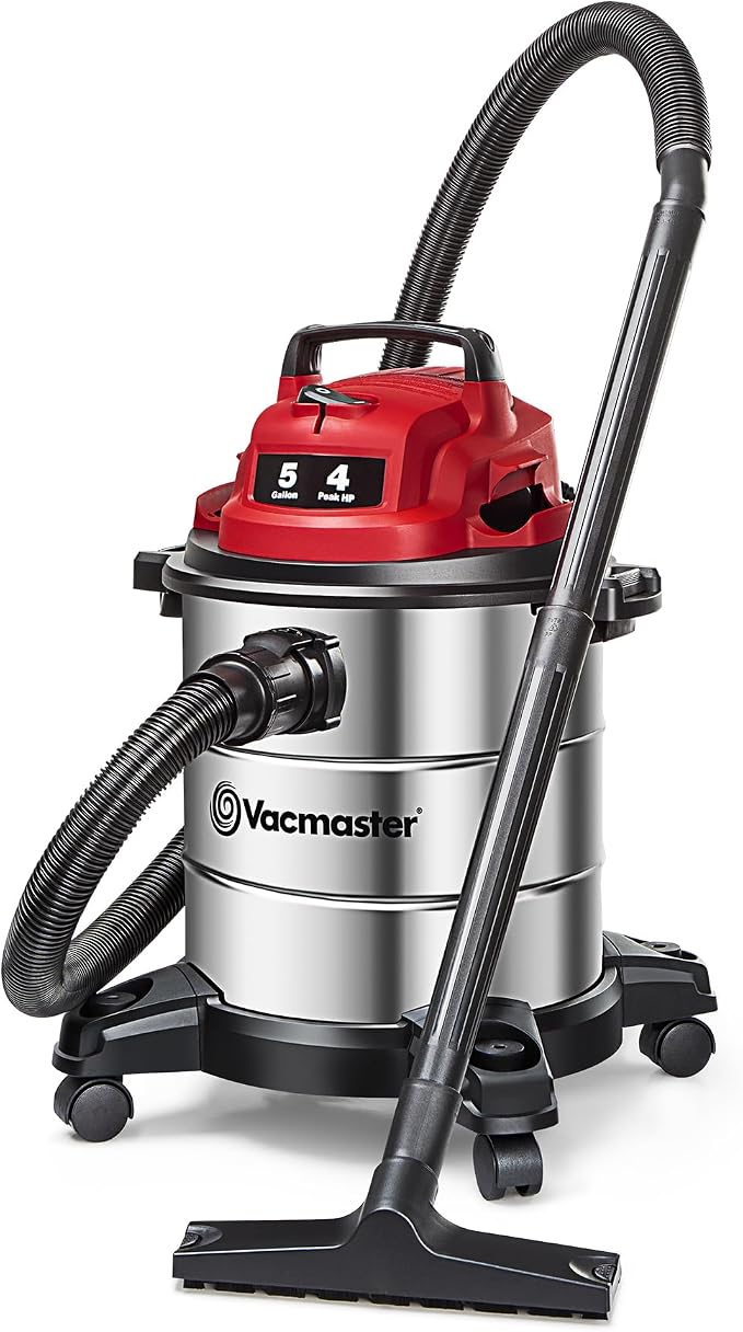 Vacmaster 5-Gallon* 4 Peak HP Stainless Steel Wet/Dry Vacuum – VOC508S 1101 by Vacmaster