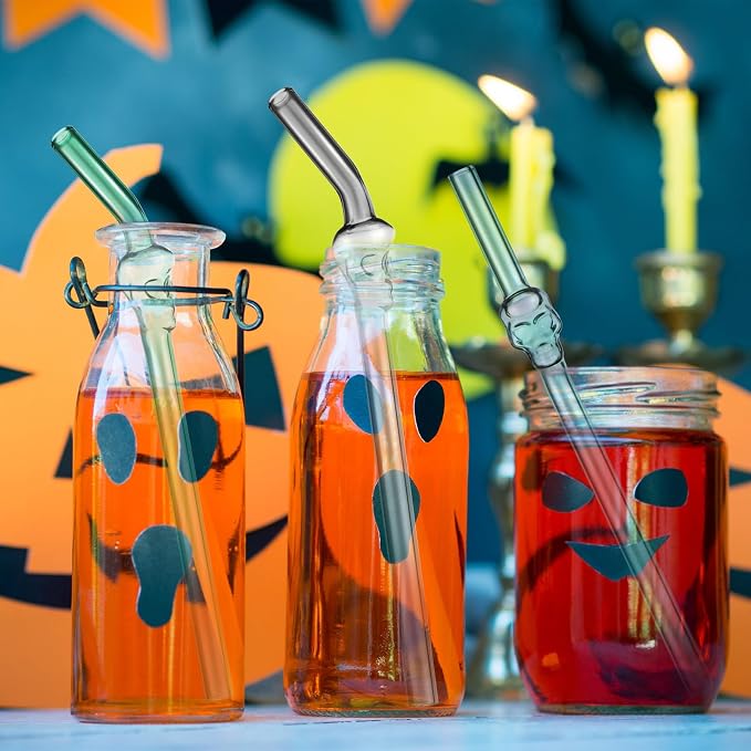 6 Pcs Skull Glass Straw Reusable Straws Shatter Resistant - Image 2