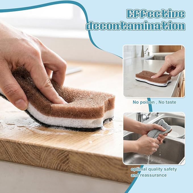 12 Pcs Cat Kitchen Sponges for Dishes Double Sided Cleaning Dish Scrub Sponge - Image 6