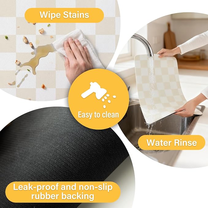 Checkered Dish Drying Mat for Kitchen Counter Coffee Mat Bar Accessories - Image 7