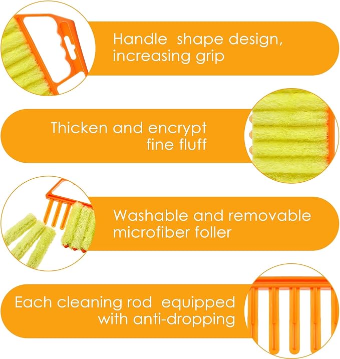 Geiserailie 5 Pieces Blind Cleaner Duster Tool 7 Finger Dusting Cleaner - Image 4