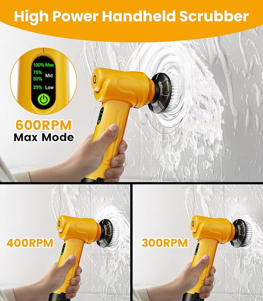 qimedo Battery Electric Spin Scrubber Q4, 800RPM Handheld Scrubber - Image 2