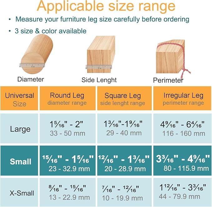 32 Pcs Chair Leg Protectors for Hardwood Floors, Silicone Felt Furniture Leg - Image 2