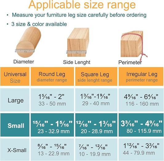 32 Pcs Chair Leg Protectors for Hardwood Floors, Silicone Felt Furniture Leg - Image 2