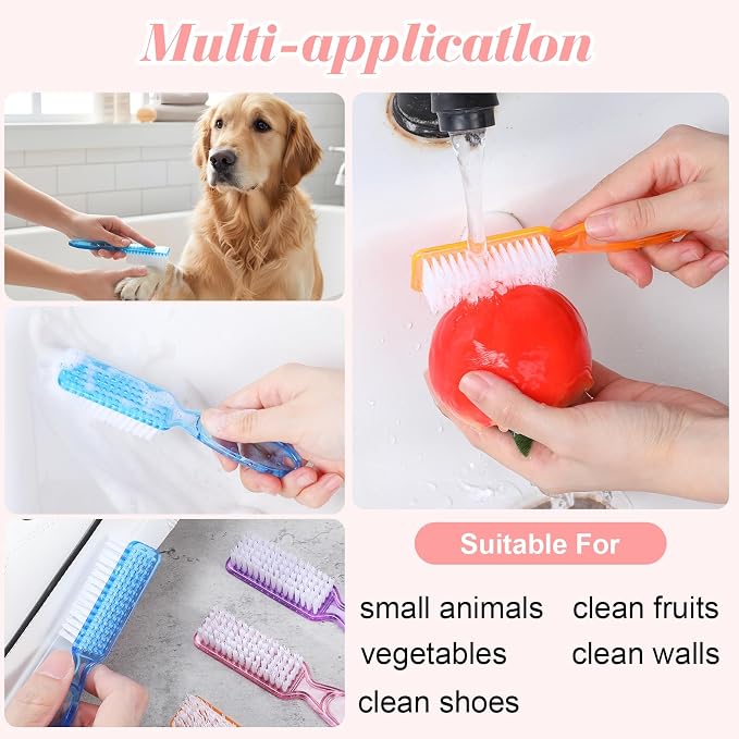 60 Pcs Nail Scrubber Brushes Bulk Handle Grip Manicure Brushes - Image 6