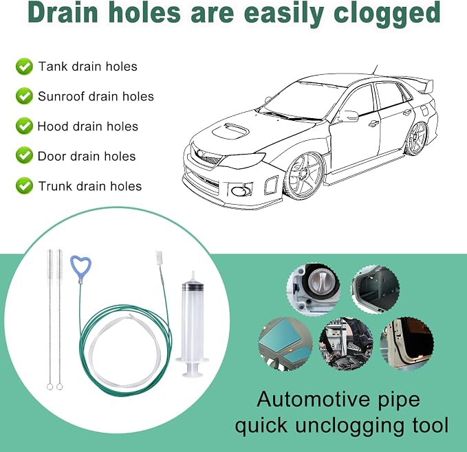 5pcs Sunroof Drain Cleaning Tool, 118in Flexible Long Pipe Cleaner - Image 6