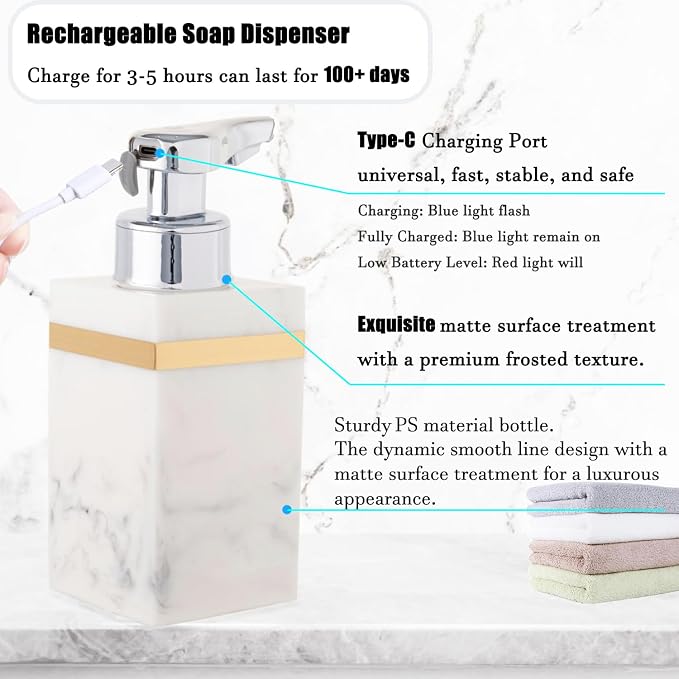 Automatic Foam Soap Dispenser, Touchless Bathroom Kitchen Dish Soap Dispenser - Image 4