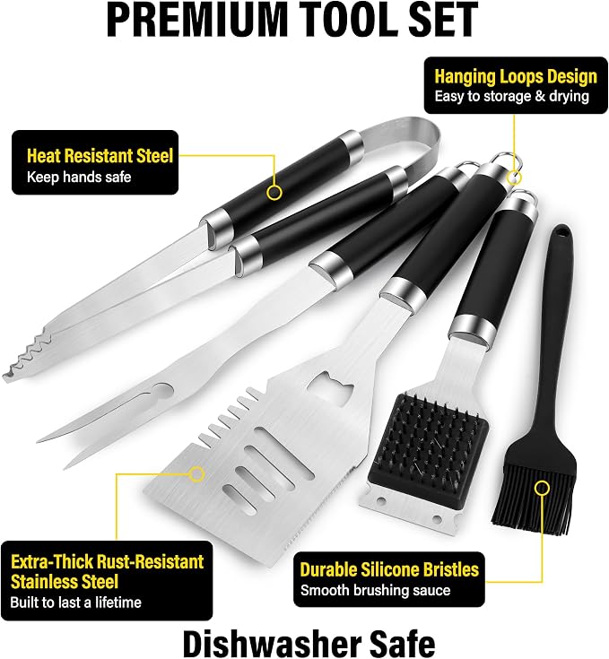 BBQ Grill Accessories Set, Grill Tools Grilling Accessories Grilling Gifts - Image 2