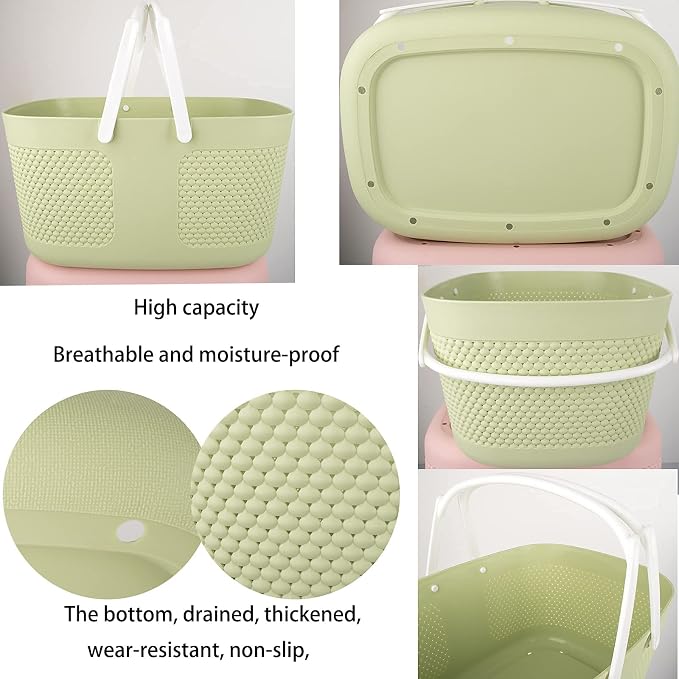 Shower Caddy Basket, Portable Large Capacity Thickened Plastic Organizer - Image 3