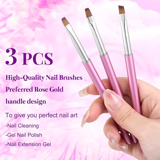 Metal Purple Nail Art Clean Up Brushes - Image 2