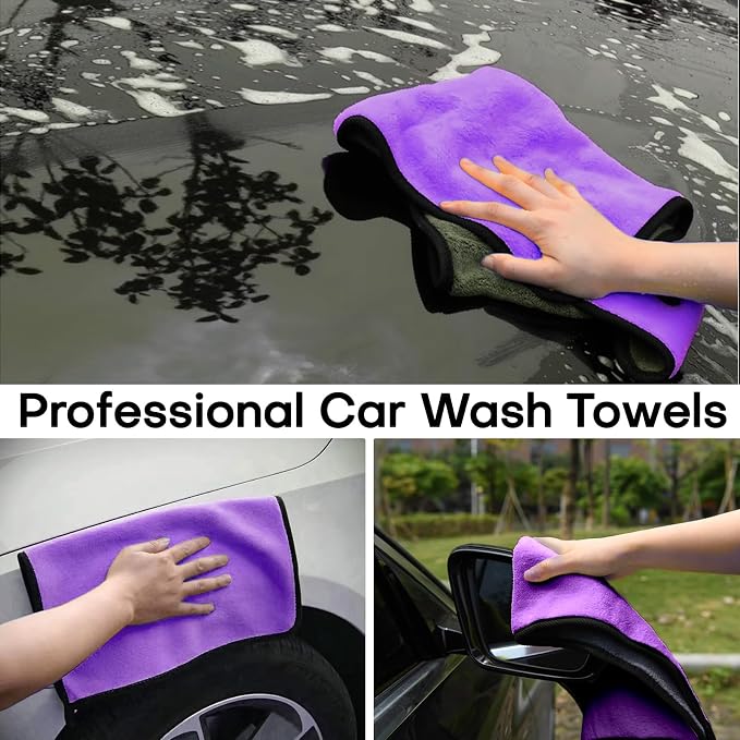 Hovom 3PCS Car Microfiber Towels, 23.62"×11.81" Lint-Free Microfiber Towels - Image 4