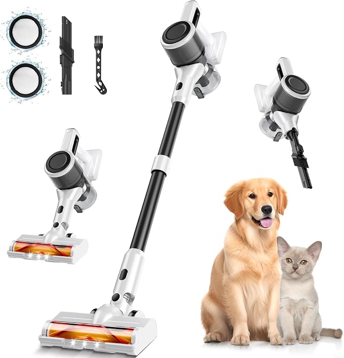 Cordless Vacuum Cleaner for Home, 8-in-1 Lightweight Stick Vacuum by BSNAW