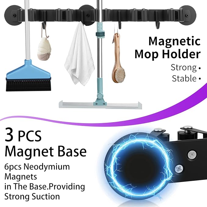 Magnetic Broom Holder Wall Mount - Image 3