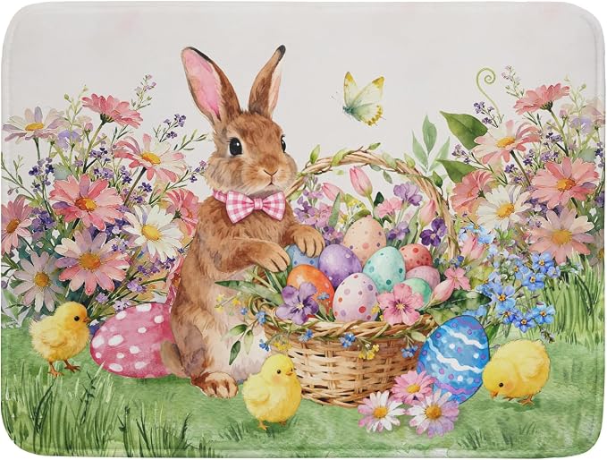 Easter Bunny Eggs Dish Drying Mat by Giwawa