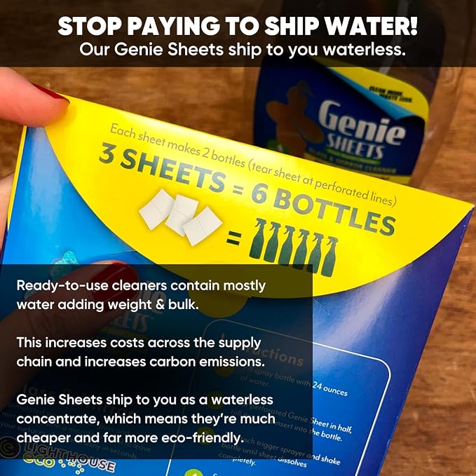 Genie Sheets Glass & Mirror Cleaner | Concentrate Makes 6 24oz Refills | - Image 4