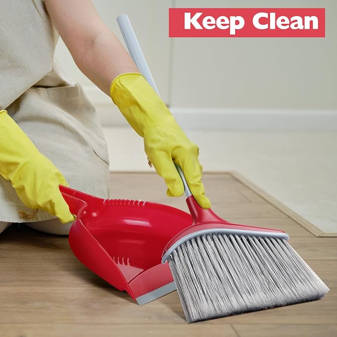 Meanplan 4 Pcs Angle Broom and Dustpan Combo Set - Image 5