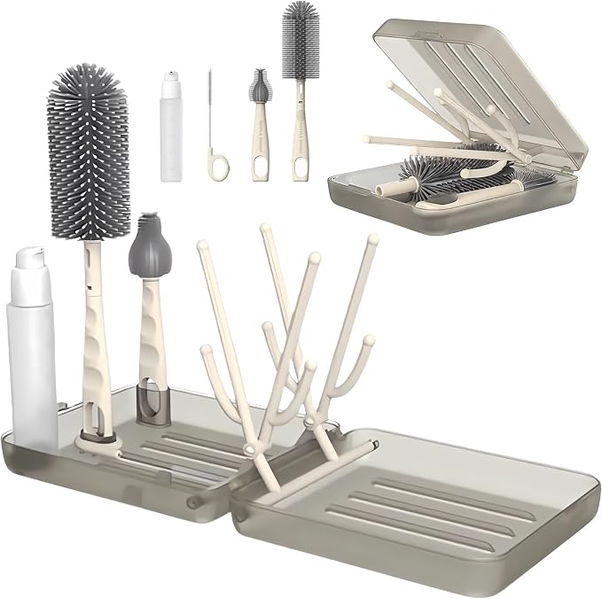 Bottle Brush Set Cleaner Silicone Brushes by MOMBASICS