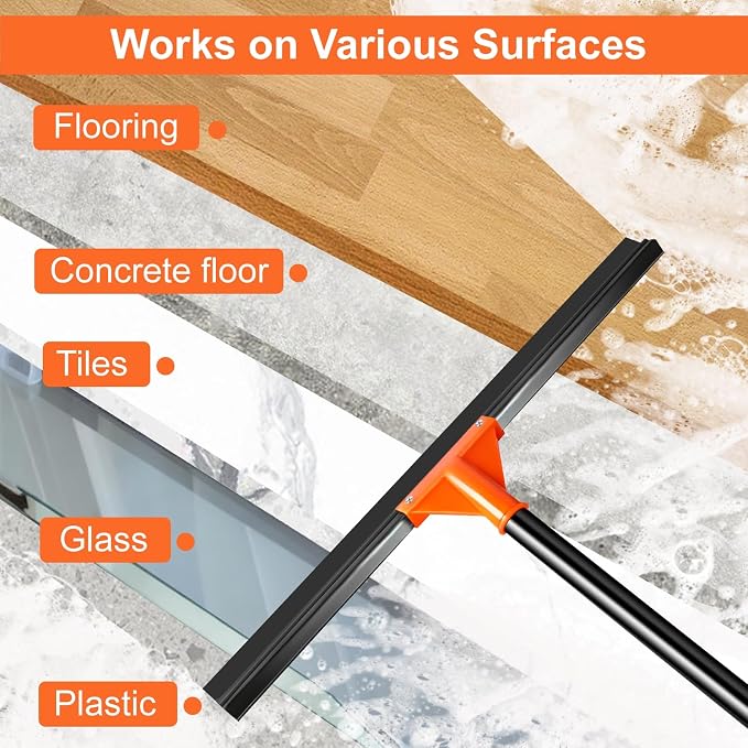 Heavy Duty Floor Squeegee for Concrete Tile Cleaning, Commercial Scrubber Mop - Image 3