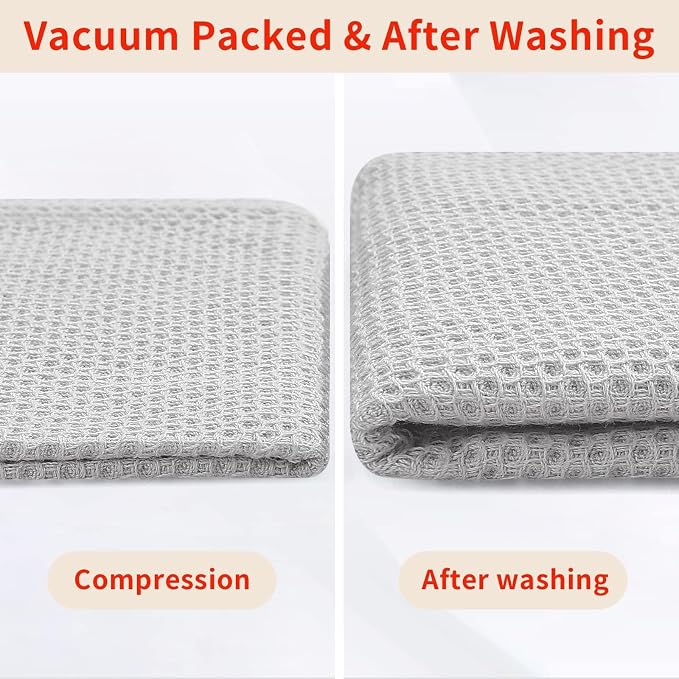 Homaxy 100% Cotton Kitchen Towels and Dishcloths Set, 12 x 12 Inches and 13 x - Image 8