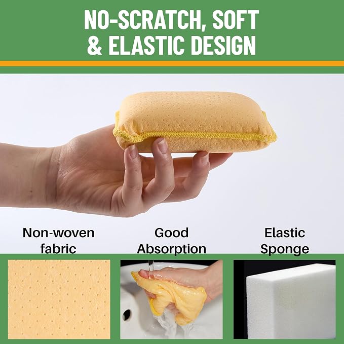 Evelots Car Windshield Cleaner Chamois, 2 Pack, Window Glass Defogger Sponge - Image 3