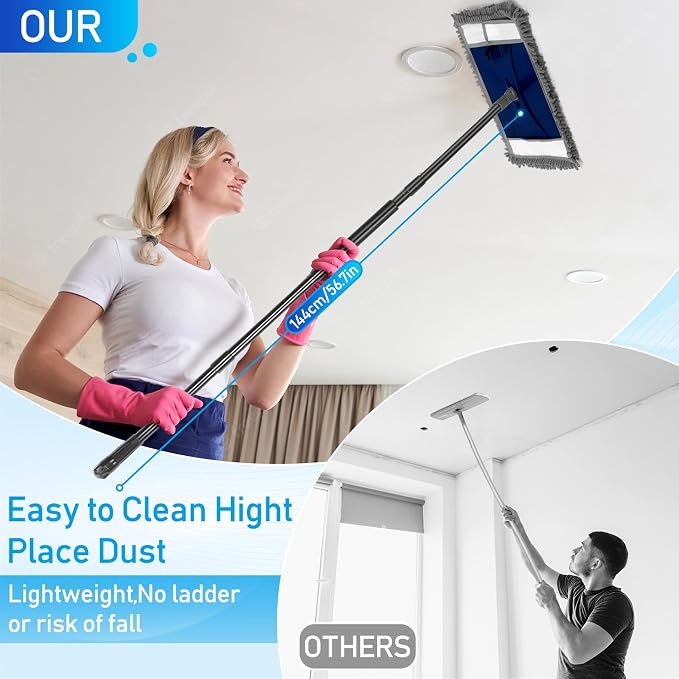 Wall Cleaner Mop with Long Handle, Extra Wall Dust Mop - Image 3