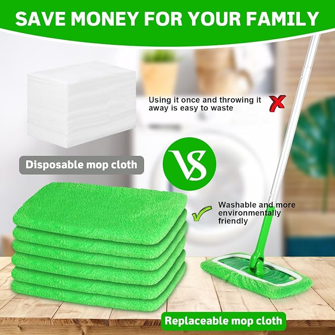 6 Pack Reusable Microfiber Mop Pads Compatible - Image 4