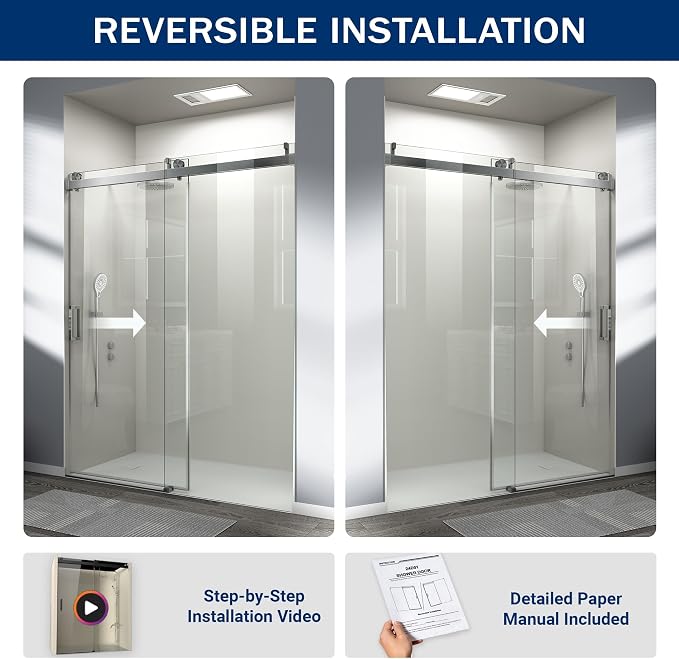 Abruzzo 76" Frameless Shower Door Single Sliding - Image 8