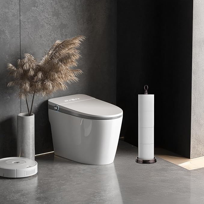 Toilet Paper Holder Stand, Free Standing Toilet Paper Storage - Image 5