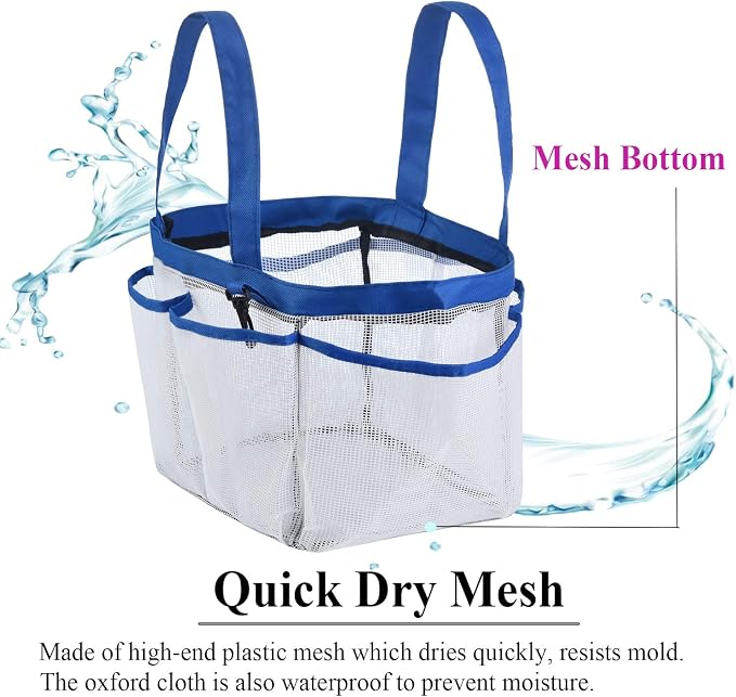 Haundry Mesh Shower Caddy Tote, Large College Dorm Bathroom Caddy Organizer - Image 5