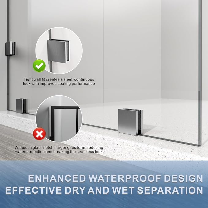 35" W ×80" H Shower Glass Panel, Frameless Fixed Glass Shower Panel - Image 7