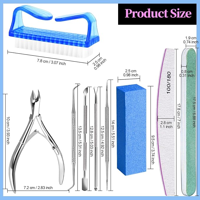 FANDAMEI Manicure Set, Nail Tools, Files 100/180, Buffer Block, Cuticle Nippers - Image 7