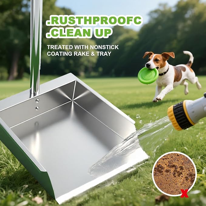 Pooper Scooper for Large Dogs, Dog Pooper Scooper Heavy Duty Long Handle Metal - Image 3