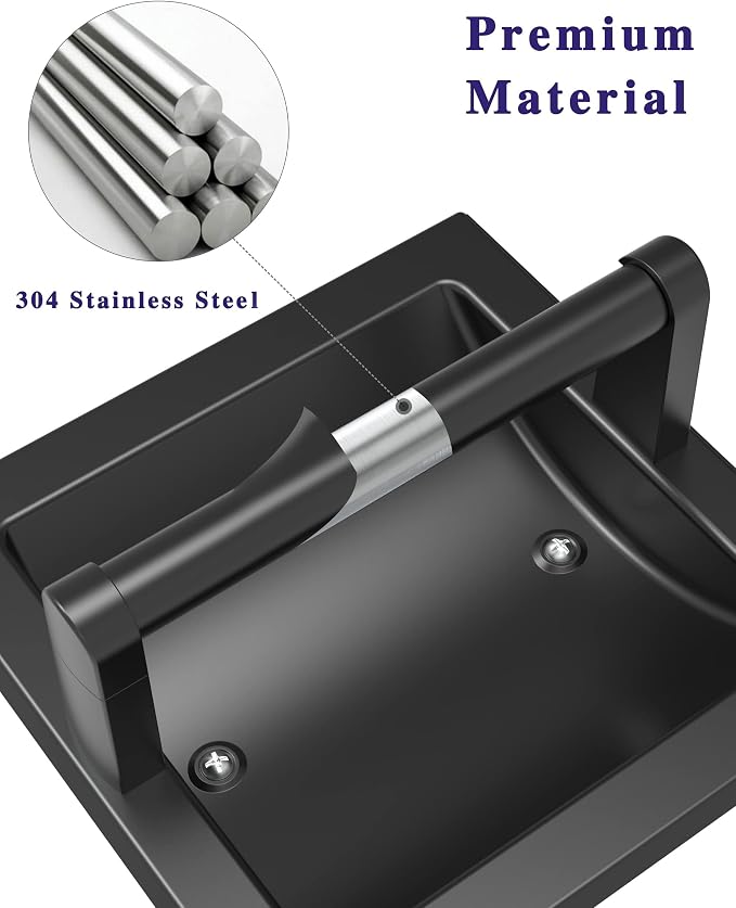 Matte Black Recessed Toilet Paper Holder - Image 4
