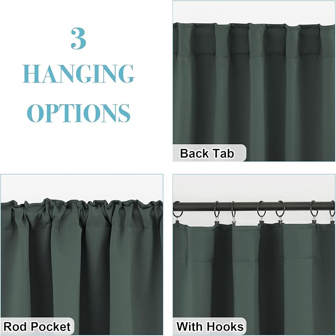 RYB HOME Short Blackout Curtains 36 inches Length - Image 4