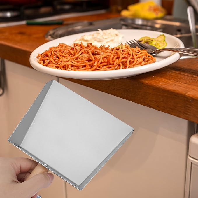 Hemoton Mini Stainless Steel Dustpan 8.66X5.51 Inch Small Metal Dust Pan - Image 7