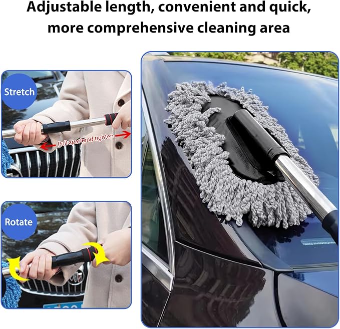 2 PCS Microfiber Car Dusters, Scratch Free Auto Exterior Dust Brust Set - Image 4