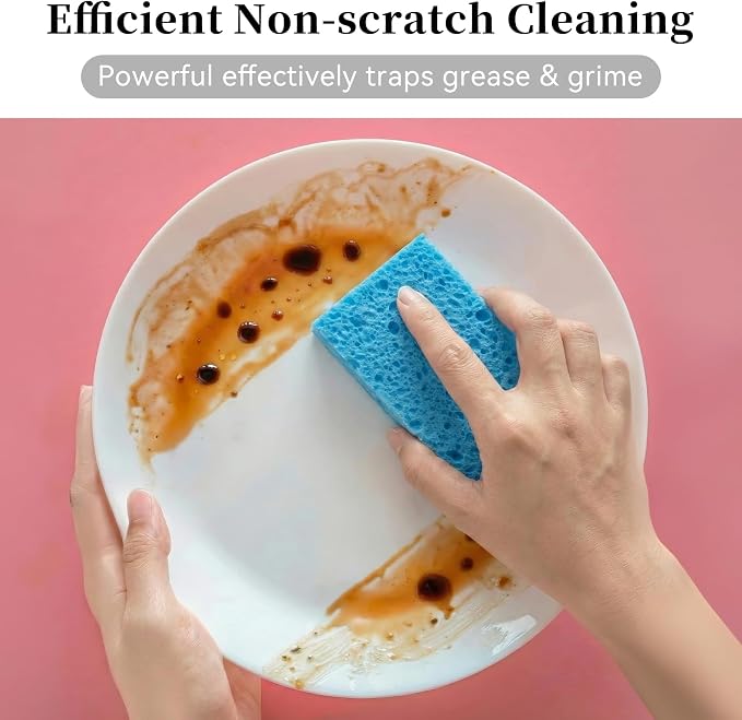 6 Pcs Kitchen Sponges for Dishes Cleaning, Non Scratch for Non Stick Cookware - Image 5