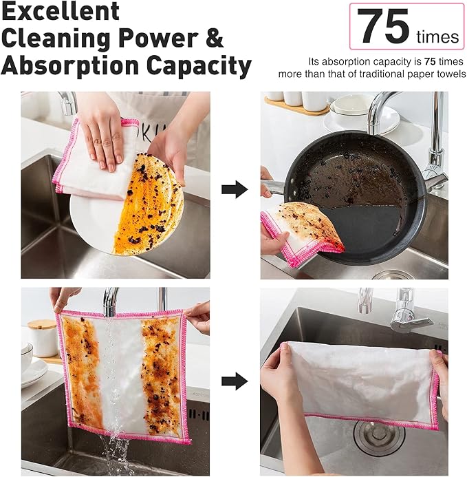 OnBrand Naturally Wood Fiber Cleaning Cloth, Microfiber Cleaning Cloths - Image 4