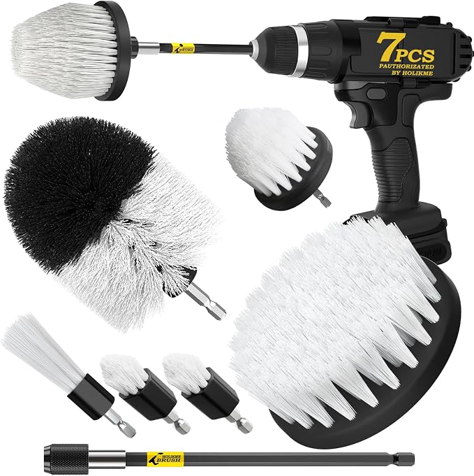 Holikme 7Pack Drill Brush Attachment Set-Car Interior Detailing Kit，Power by Holikme