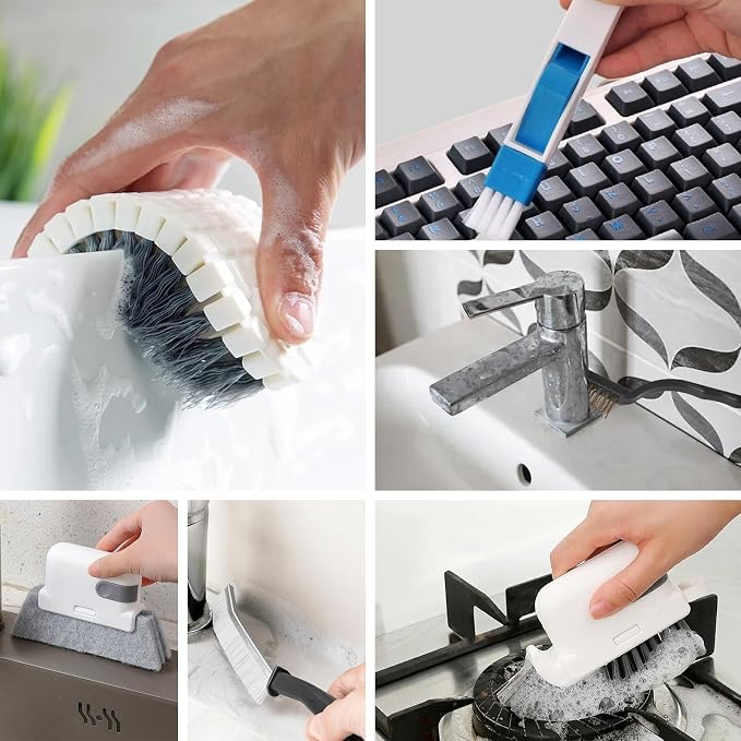 15 Pcs Window Groove Cleaning Brush Tool, Door Window Track Cleaner Groove Gap - Image 6