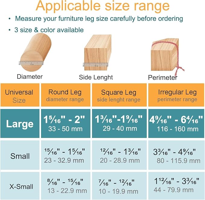 16 Pcs Chair Leg Protectors for Hardwood Floors, Silicone Felt Furniture Leg - Image 2
